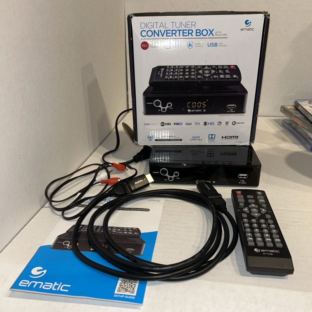Ematic‎ AT103B Digital Converter Box with LED Display and Recording Capabilities